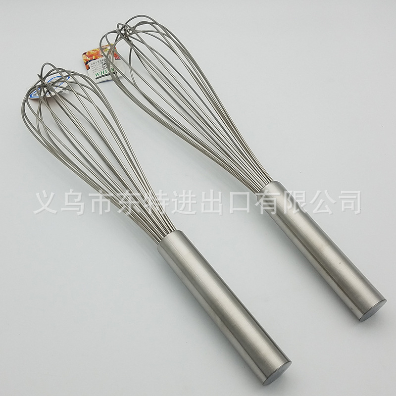 Factory direct sales of stainless steel egg beater with steel handle and 8-line manual mixer. Egg and cream beater for baking detail image 4