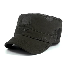 Factory Wholesale Autumn/Winter Men's Flat Top Hat Military Skull Cap, Bulk Quantity, Great Price