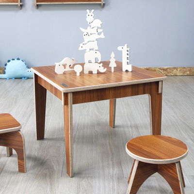 soerer实木儿童幼儿学习生玩具收纳绘画桌椅书琴桌课作业方形小桌