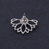 Metal earrings, flowered, plus size