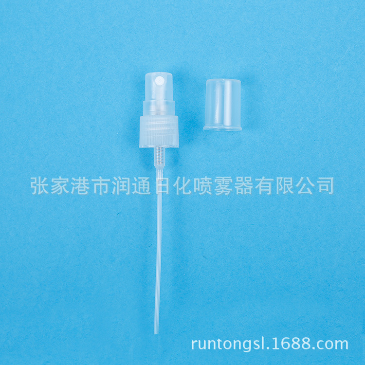 现货供应13全塑香水喷头化妆瓶pp瓶玻璃瓶罩螺口全塑喷头配吸管