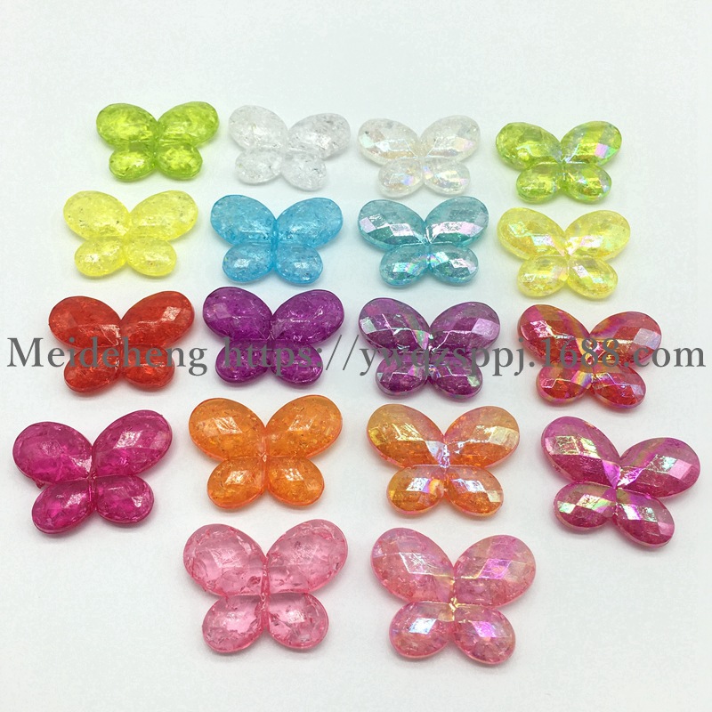 Alibaba hot-selling cracked acrylic straight hole beads diy handcrafted beaded necklace accessories Butterfly style material factory wholesale detail image 8