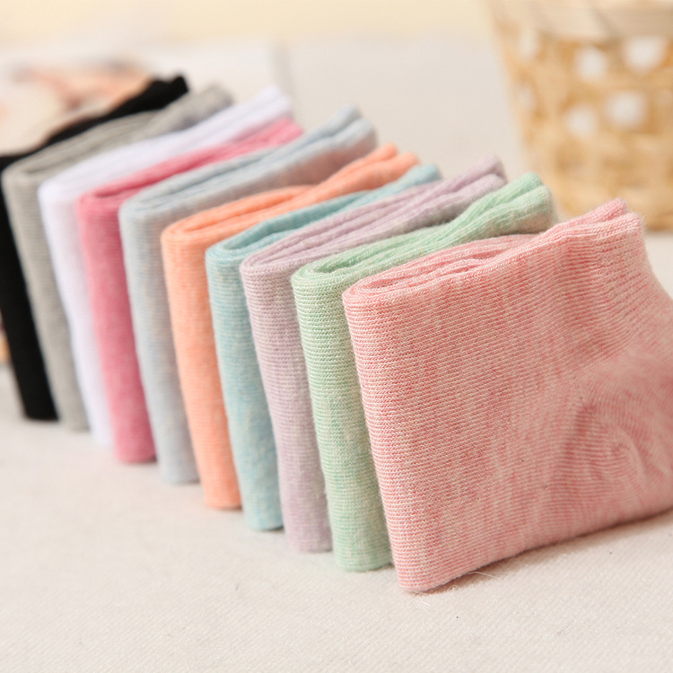 Boat socks women's spring and summer thin women's short tube cotton socks cotton candy color shallow mouth invisible socks wholesale