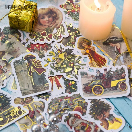 Mo Рождественская серия бронзовая большая наклейка сумка ручной счет альбом предметы DIY декоративная клейкая герметизирующая наклейка