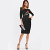 party dress seven words sleeves applique pack hip fashion dress 