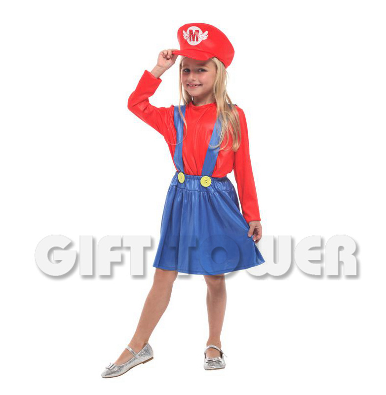 超级玛丽马里奥套装小女水管工舞台表演服装 儿童超人动物猪e道服G-0258 舞台服、表演服详情图4