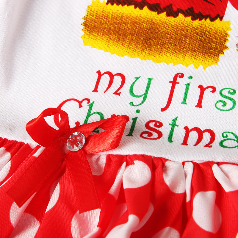 Festliches Mädchen Weihnachtskleid Mit Haarband Set_voghion.com