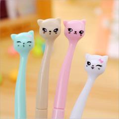 Cute cat gel pen creative stationery small cat can stand pen black signature pen student supplies wholesale