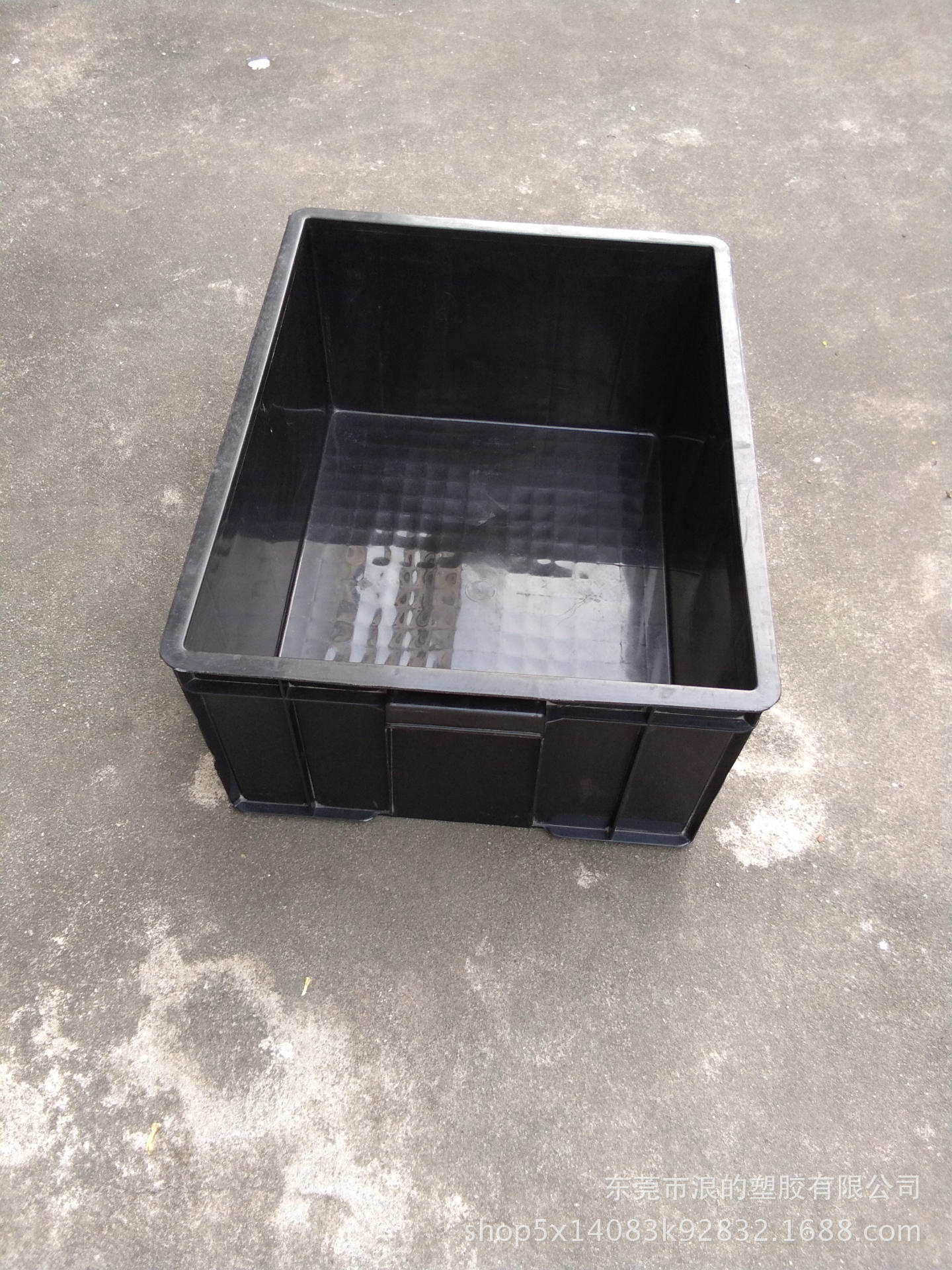 厂家批发普通黑色6号周转箱 胶框仓库储存物料箱 胶盆防尘