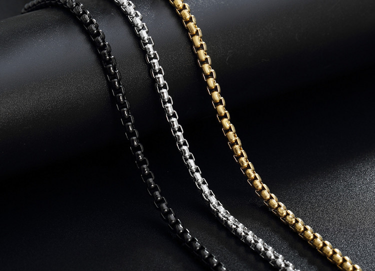 20g Weight Hip-hop Solid Color Titanium Steel Necklace