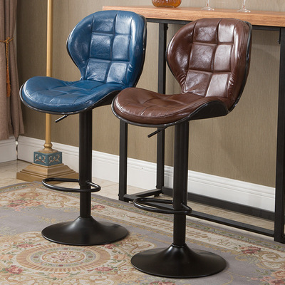 厂家直销批发 pu皮休闲吧台椅 高低款可升降椅酒吧椅可靠背高脚凳|ms