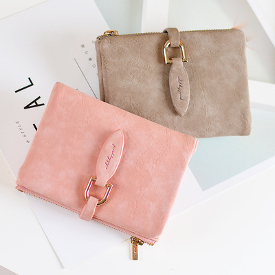 new pattern lady wallet have cash less than that is registered in the accounts Best Sellers Wallet Buckle Scrub zipper fold Wallet Purse coin purse