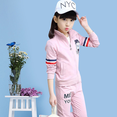 童装女童秋装套装2018新款韩版潮衣儿童两件套女孩中大童运动套装