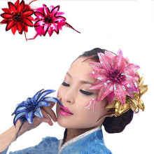 厂家批发 韩版韩式头饰头花胸花羽毛亮片花舞蹈佩戴花新娘手腕花