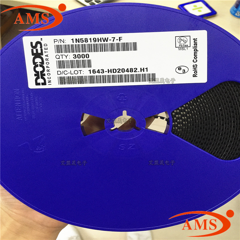 1N5819HW-7-F 1N5819HW SOD-123 丝印：SL 肖特基二极管 全新现货