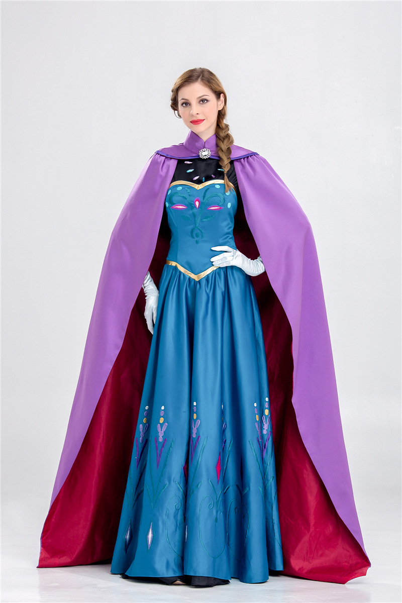 Frozen奇缘艾莎elsa冰雪女王成人礼万圣节服装安娜公主裙演出服-阿里巴巴