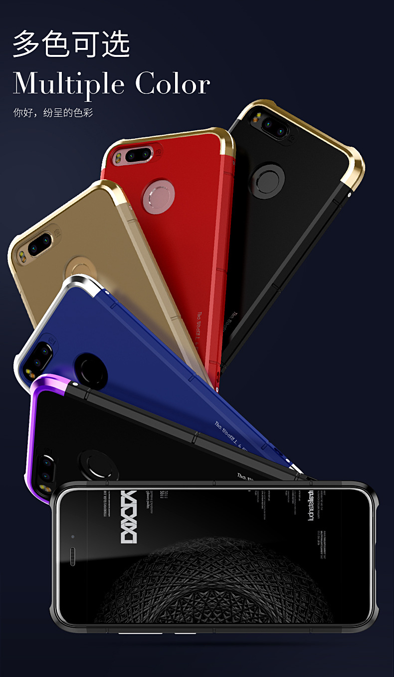 GINMIC Shield Aluminum Metal Frame Hard PC Back Cover Case for Xiaomi Mi 5X / Xiaomi Mi A1