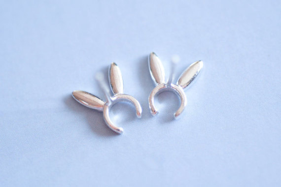 Fashion Rabbit Ear Stud Alloy Plating Cute Animal Bunny Ear Studs Wholesale display picture 3