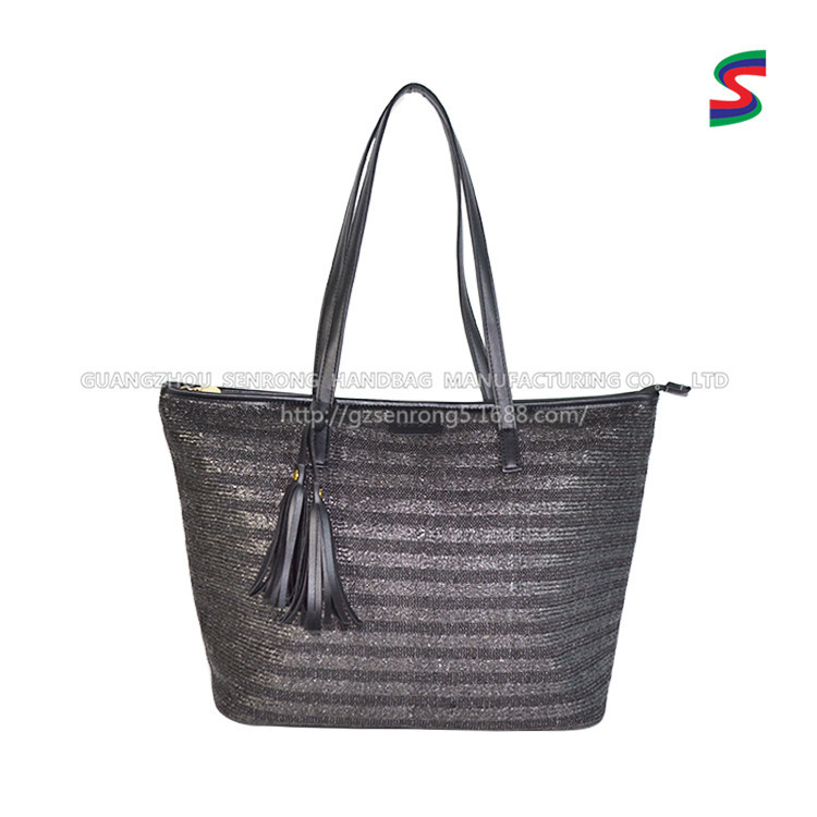 女生节礼品定制托特包手提袋购物袋编织料袋 pu手提 来图定制logo