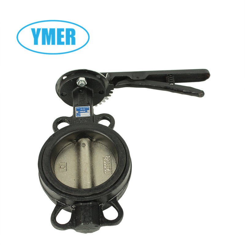 YMER 对夹式手动蝶阀 DN50 DN65 DN80DN100 铸铁碟阀 手动开关阀
