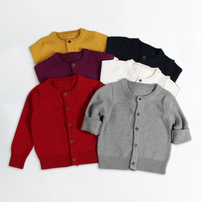 儿童针织衫开衫 童装秋款新品 毛线针织男童女童开衫外套一件代发|ms