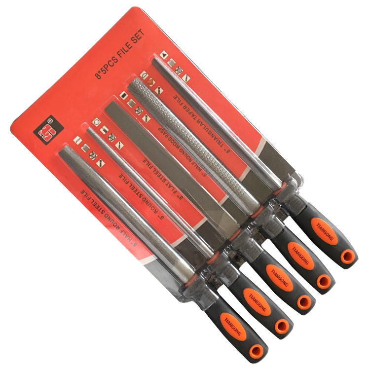 厂家直销 双色防滑手柄钢锉 平板钳工锉刀五件套装 量大从优正品|ms