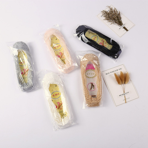 Boat Socks Women's Summer Lace Socks Invisible Sock Covers Cotton Sole Silicone Anti-off Shallow Mouth Women's Socks Manufacturer Wholesale