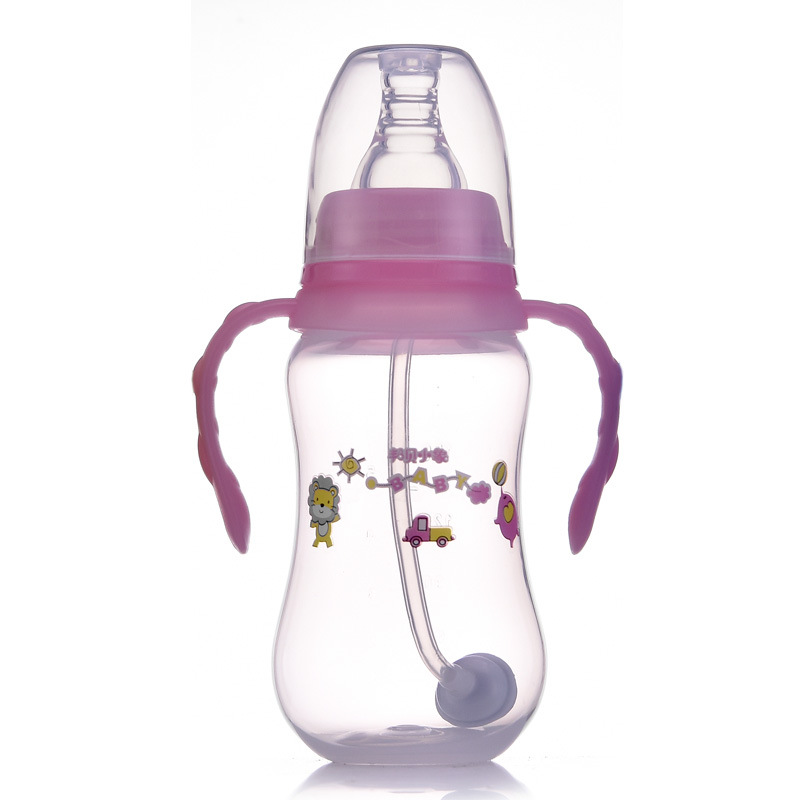 厂家批发oem 标口自动圆弧pp塑料奶瓶180ml母婴用品一件代发定制