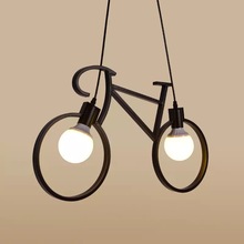 復古創意工業風單車吊燈美式鄉村個性簡約網咖酒吧展廳自行車燈具