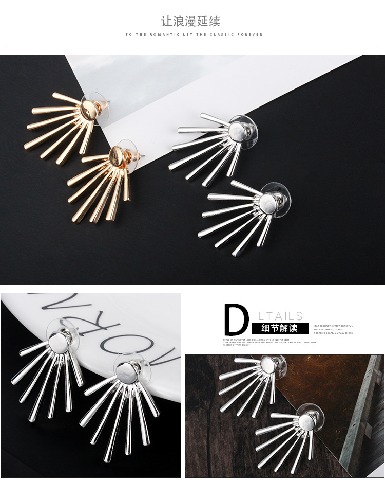 Creative Round Nails Vertical Long Stud Earrings Wholesale Fashion display picture 1