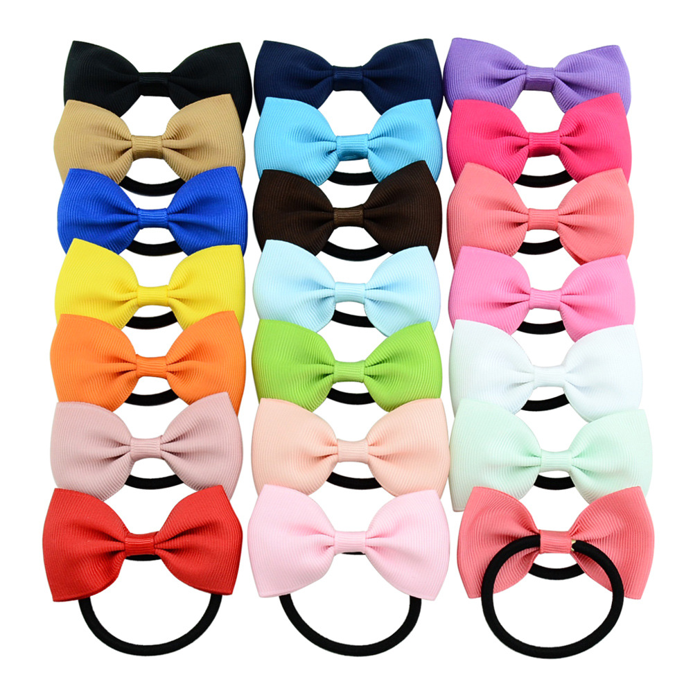 Simple Solid Color Children's Bow Cute Hair Rope Hair Ring Hair Accessories display picture 4