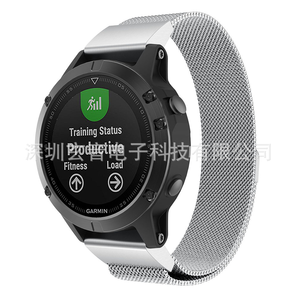適用佳明Fenix7/6/5/945快拆米蘭磁吸不鏽鋼手錶帶分體鋼帶22mm