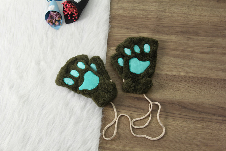 Women's Cute Paw Print Polyester Gloves display picture 3