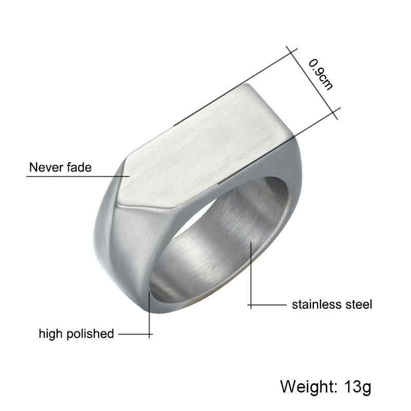 Simple Fashion Solid Color Stainless Steel Geometric Ring Wholesale Nihaojewelry display picture 11