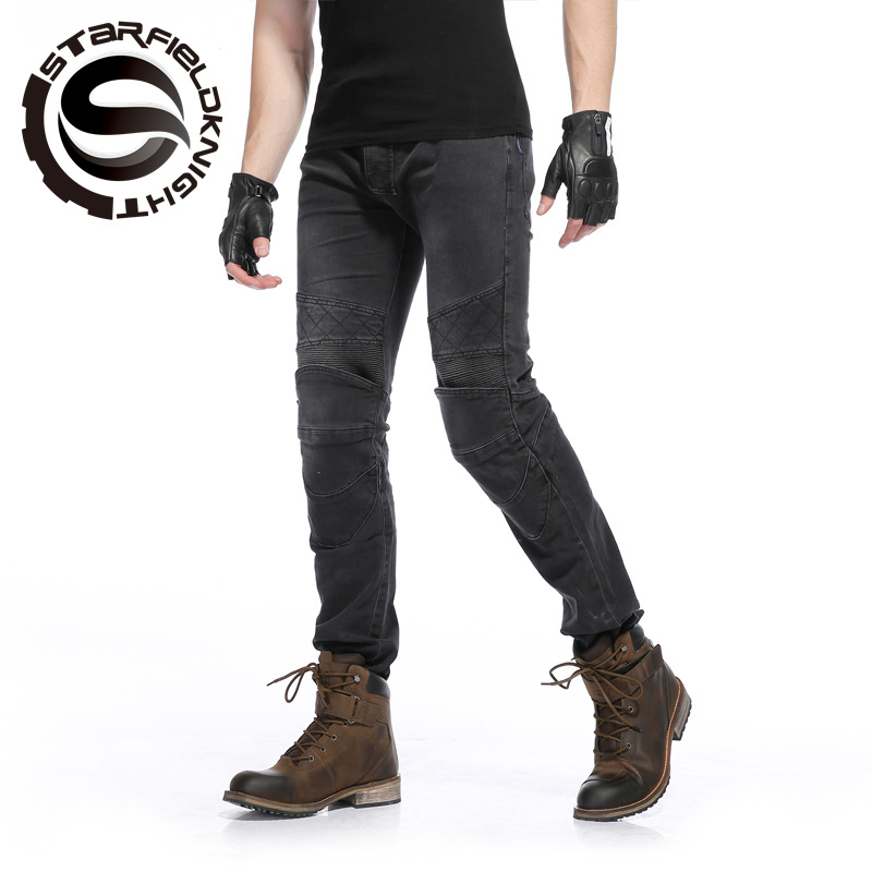 Motocicleta jeans motocicleta pantalones vaqueros de alta protección de alta elasticidad resistente a la caída resistente al desgaste carretera locomotora SKP702