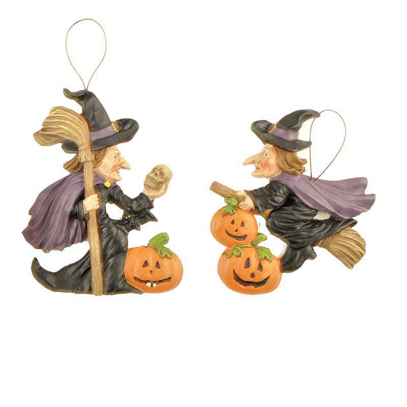 手工彩绘 树脂工艺品 万圣节礼品 鬼节挂件 巫婆酒吧装饰摆件|ms