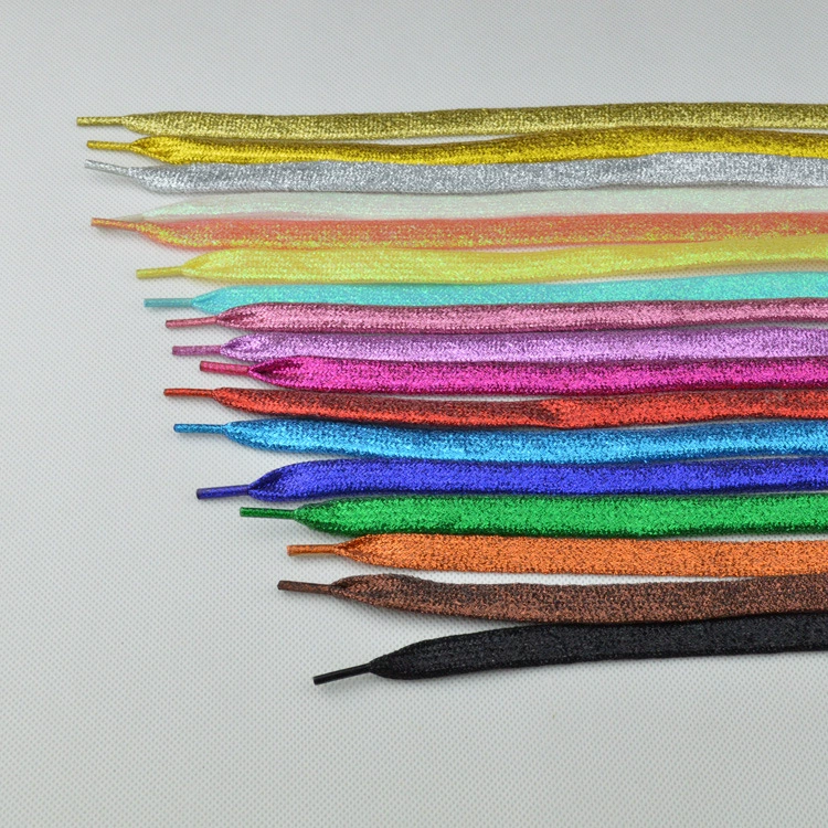Красочные перламутровые блестящие шелковые шнурки золотой и серебряный шалот Красочные Светоотражающие желтые синие золотые и серебряные шнурки черного и белого цвета оптом