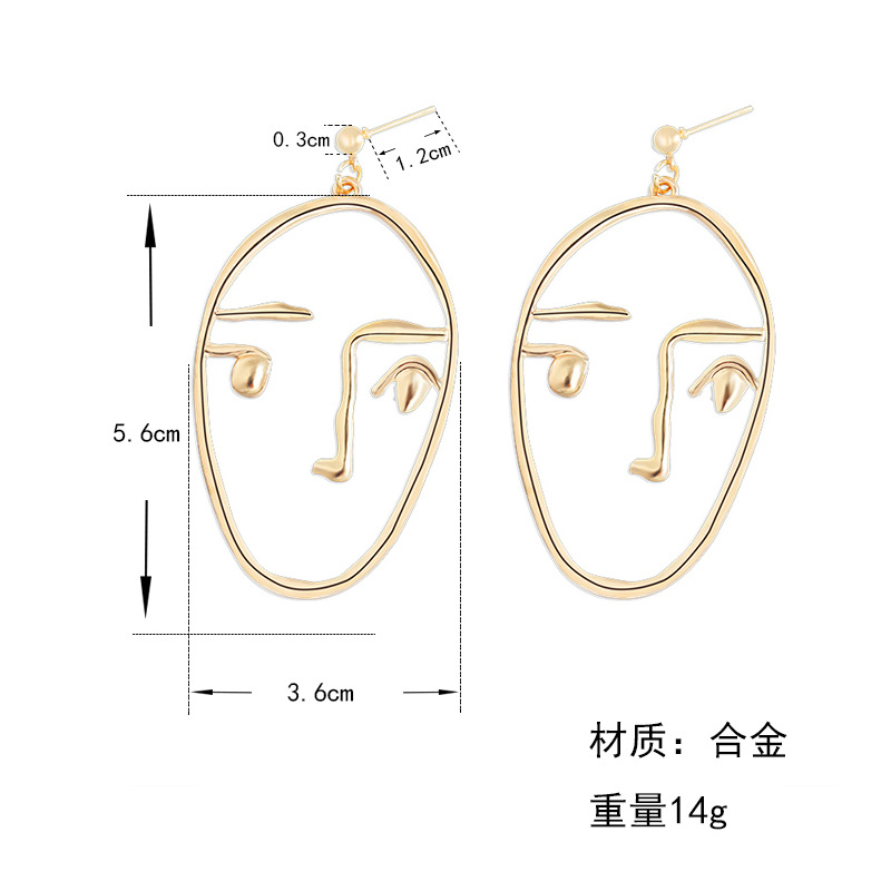 European And American Hot Earrings Personalized Face Mask Earrings Facial Makeup Earrings Exaggerated Punk Female Earrings Ear Studs Earrings display picture 12