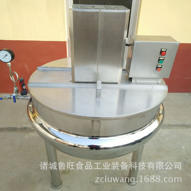 鲁旺厂家定做立式蒸汽搅拌夹层锅 馅料搅拌夹层锅 厂家保修一年