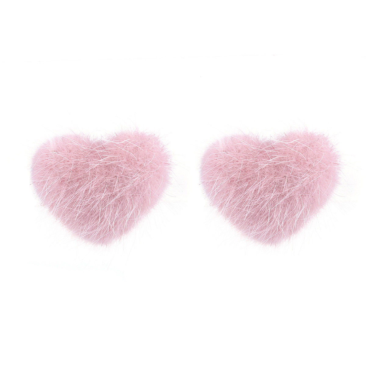 Multicolor Mohair Sweet Peach Heart Multi-pierced Personality Small Earrings Women display picture 4