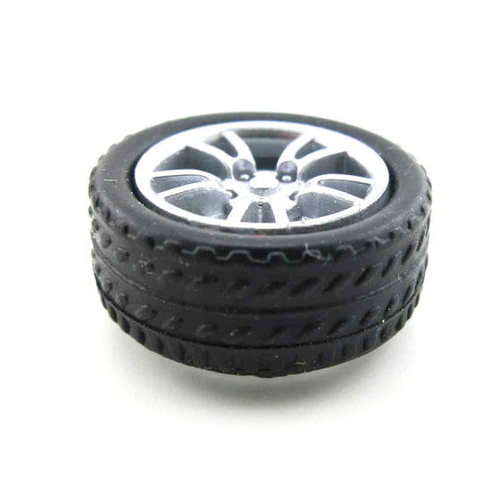 2 * 16MM rubber wheel four-wheel drive wheel diy technology small production plastic wheel model 10 pieces