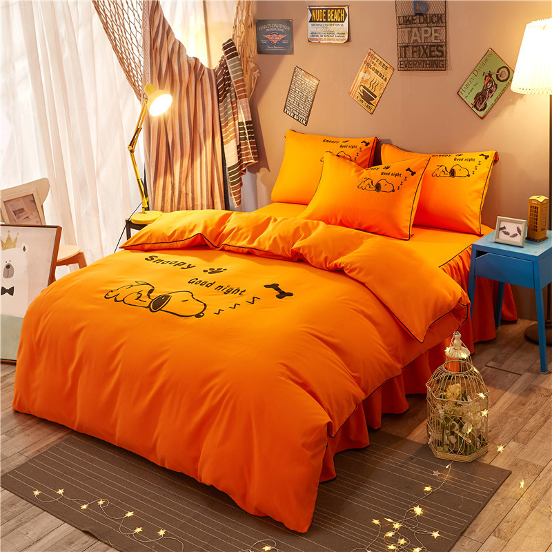 新款外贸一件代发个性卡通纯色三四件套学生宿舍三四套件 跨境|ms