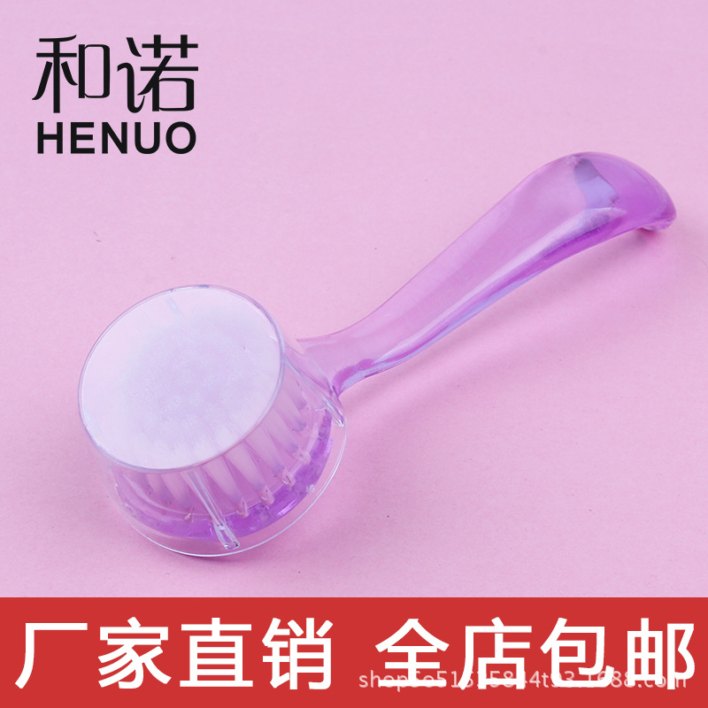 Hono Nail Brush Long handle round head with lid Nail brush Dust dust brush Cleaning brush Makeup Beauty Manicure tools