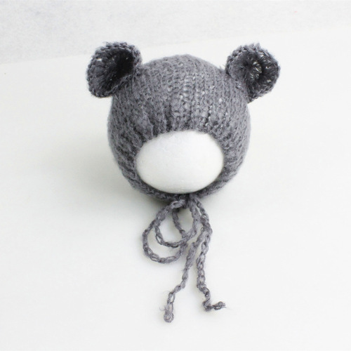 Spring New Children's Photography Mohair Hat, Studio Baby Photos Knitted Bear Hat 306