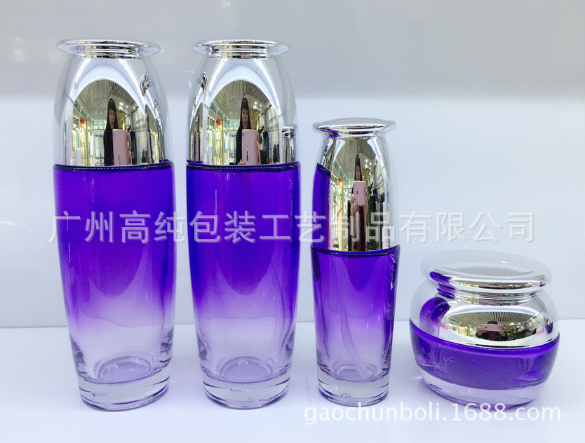 供应新款高档玻璃喷涂套装瓶(GS-13)