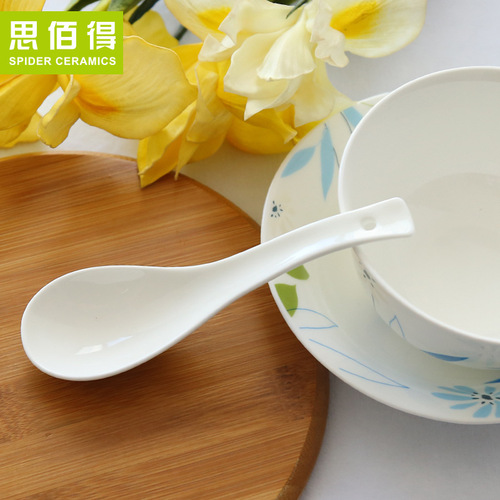 Tangshan bone china tableware small spoon ceramic spoon small spoon small spoon small Mago - pure white