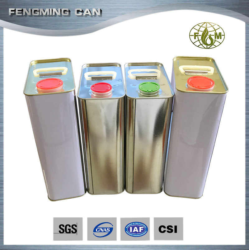厂家专业供应4L方形化工胶水铁罐 1加仑马口铁金属包装罐铁桶