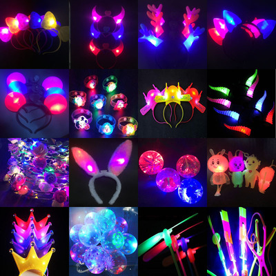 发光牛角 发光兔耳朵闪光皇冠布米奇牛角鹿角荧光棒手环手镯定制
