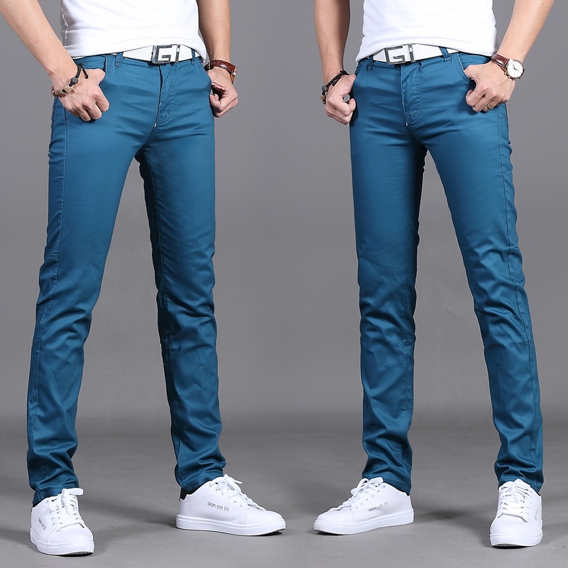 2020 pantalones casuales de otoño e invierno para hombres pantalones casuales de estilo coreano slim fit para hombres pantalones casuales rectos de cintura media para hombres pantalones de hombre al por mayor
