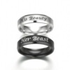 Cross -border e -commerce explosion Her Beast His Beauty Couple Ring Beauty and Beast Stainless Steel Ring